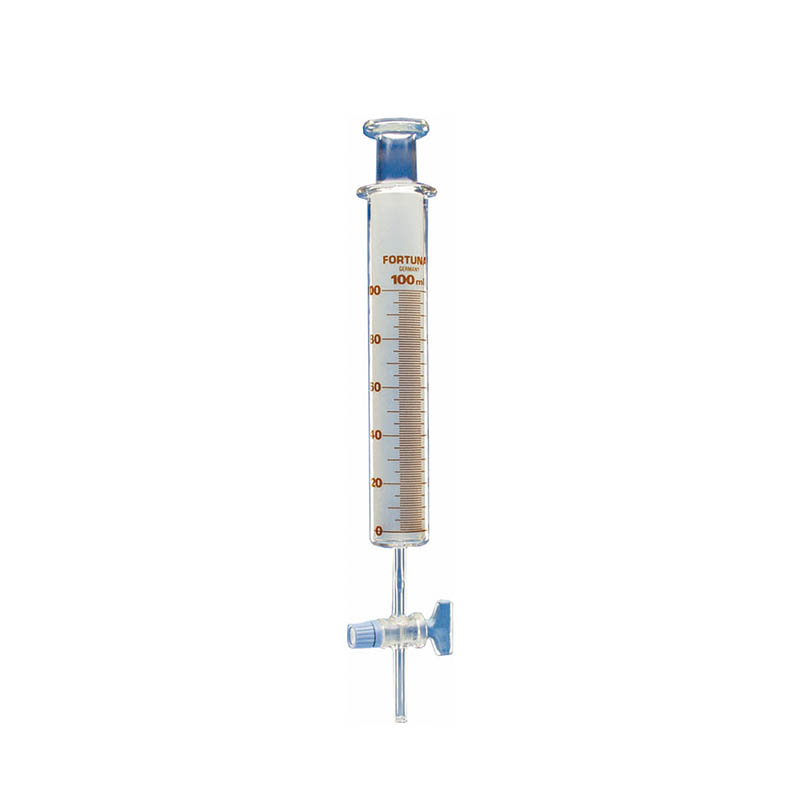 Gas Syringe, FORTUNA 100 ml : 1.0 ml, with straight stopcock - Poulten Graf