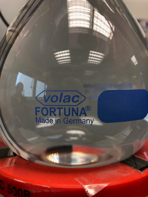 Logo volac FORTUNA Made in Germany auf dem Messkolben